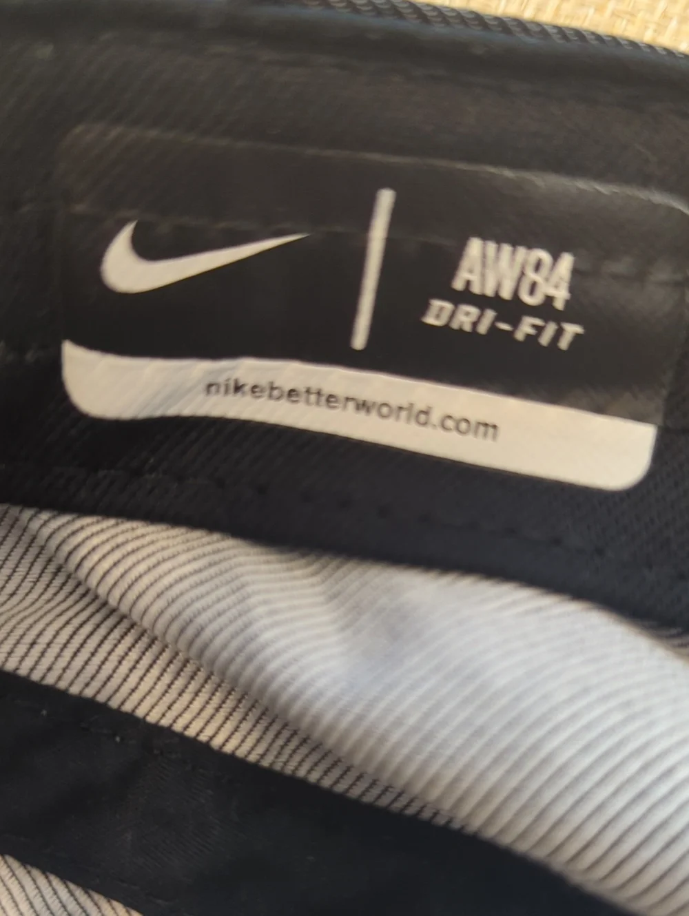 Nike AW84 Dri- Fit  5 Panel Black Swoosh Performance Cap Small